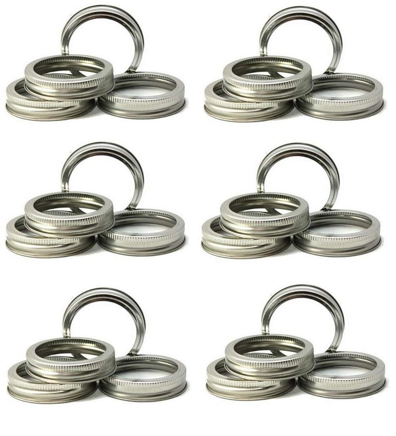 SUCOHANS Mason Jar Replacement Rings or Durable & Rustproof Tinplate Metal Bands/Rings for Mason Jar,Canning Jars,Storage (Set of 24 Regular Mouth) - Image 1